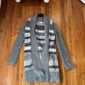 Long Gray Winter Cardigan Size Medium